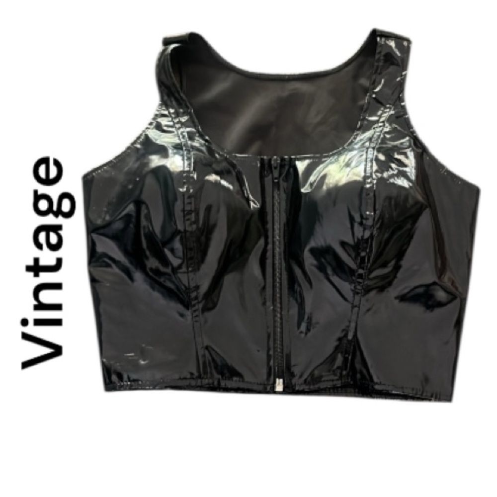 Vintage Vinyl Corset Top Y2K